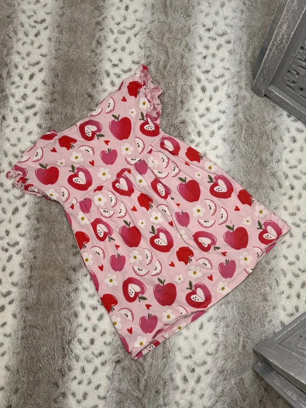 Old Navy pink apple dress girls 4T floral hearts lovecore summer party vacation